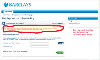 barclays don't believe in secure online banking