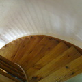 Stairs down to the lounge in the converted windpump