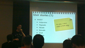 User stories slide from Peter Bell's talk