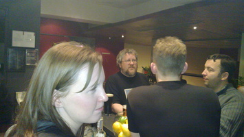 Sean Corfield hiding behind someone, possibly @kirstylansdell and @cfjamesallen