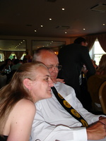 Rachael and her dad Mark, awaiting food
