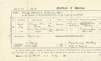 Glenny Gibbs Marriage 1910
