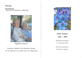 Eileen Dawson (nee AShton) OOS Cremation Covers