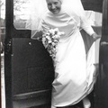 Bride getting out of the car